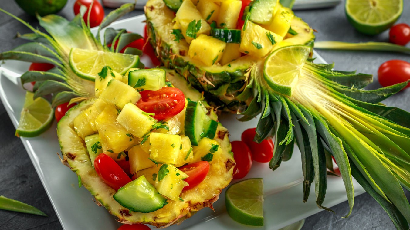 Cucumber, Pineapple & Tomato Salad with Nuoc Cham Vinaigrette