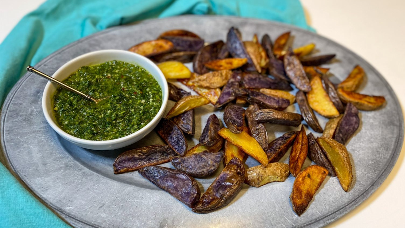 Roasted Potatoes with Chimichurri Dip