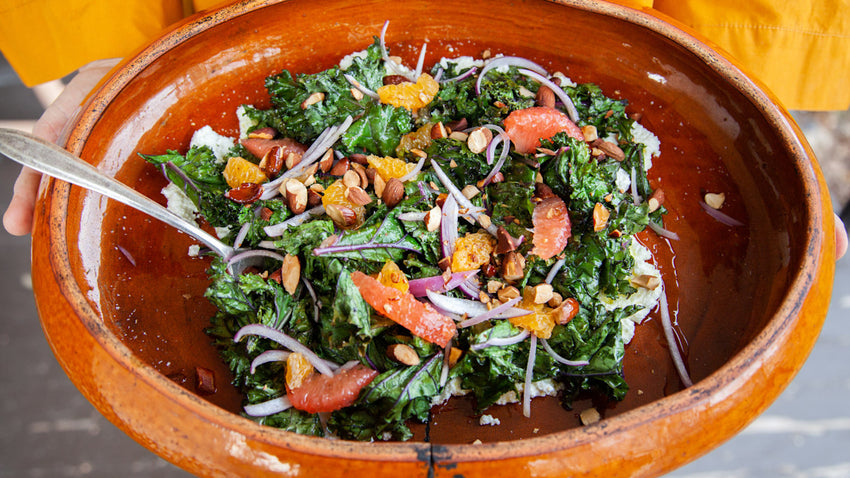 Roasted Kale & Citrus Salad With Ricotta