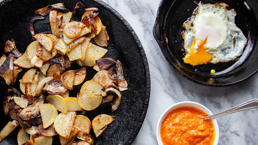 Home Fries with Romesco & Fried Egg