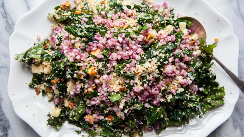 Quinoa & Kale Tabouli With Apples and Sumac Onions