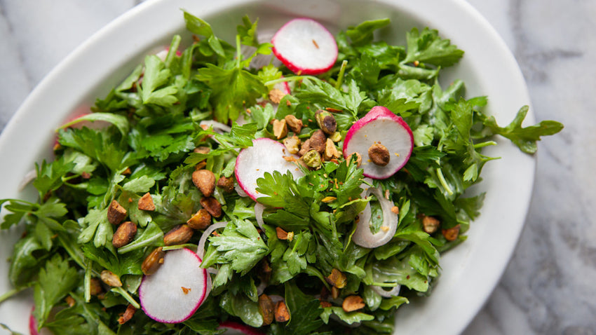 Parsley & Arugula Salad With Tahini Vinaigrette