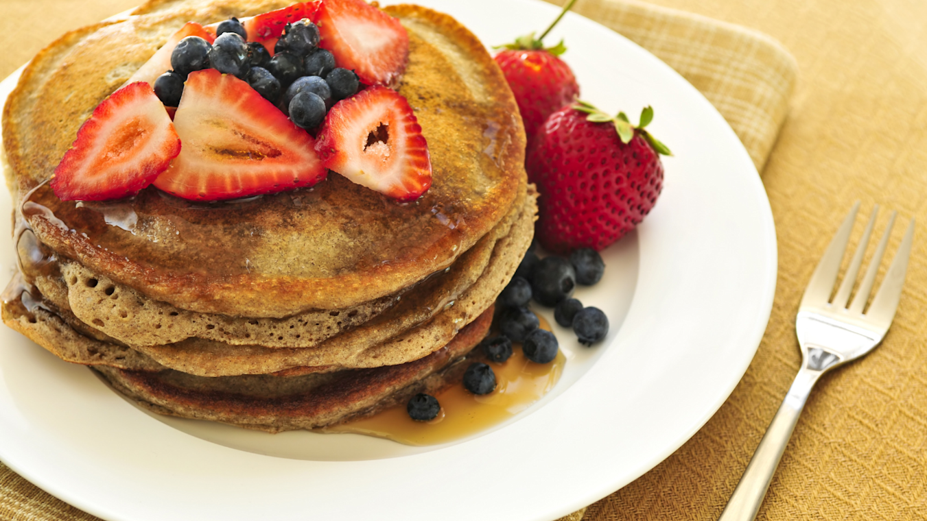 Strawberry Whole Wheat Pancakes