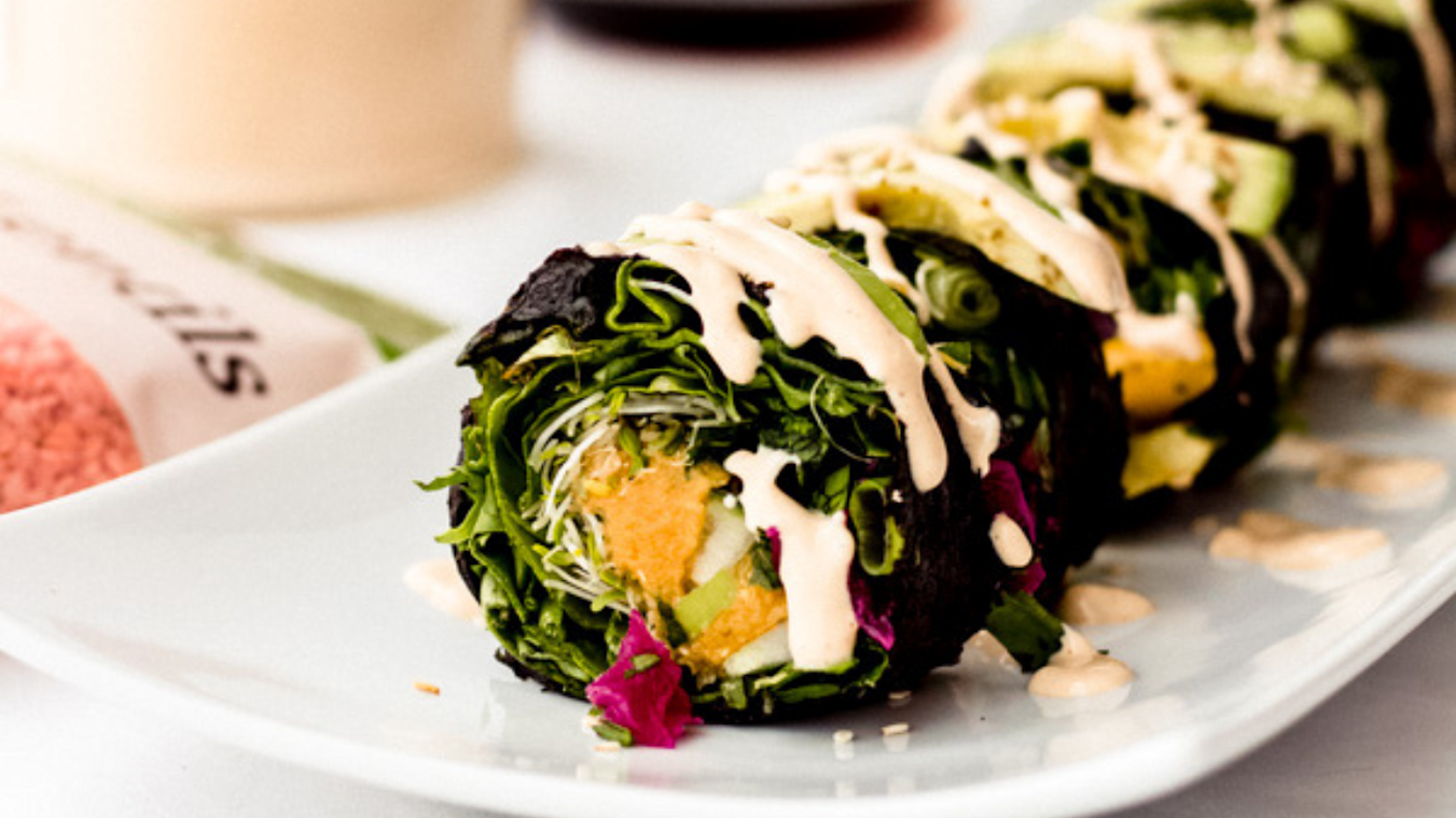 Smoky Red Lentil Rainbow Nori Roll