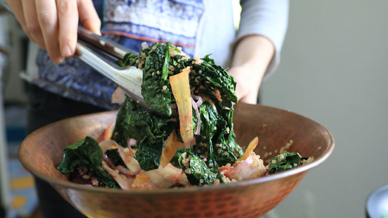 Sauteed Kale and Quinoa Salad With Orange Vinaigrette