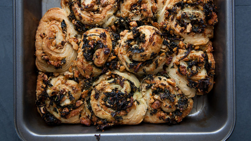 Kale & Parmesan Pastry Snails